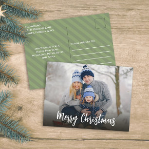 Cartes Pour Fêtes Annuelles Minimaliste de Noël Simple Calligraphie 1 Photo