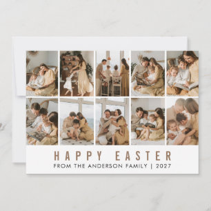 Cartes Pour Fêtes Annuelles Minimaliste Élégant 10 Grille de Photos de Pâques 