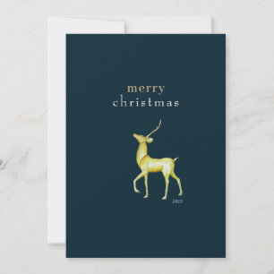 Cartes Pour Fêtes Annuelles Minimaliste Joyeux Noël Renne en Or