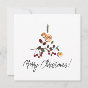 Cartes Pour Fêtes Annuelles Minimaliste Joyeux Noël Vacances feuillage foresti