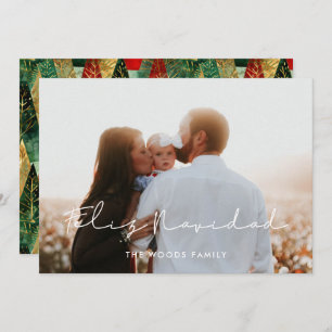 Cartes Pour Fêtes Annuelles Minimaliste manuscrit Feliz Navidad Photo