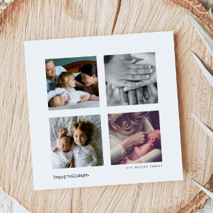 Cartes Pour Fêtes Annuelles Minimaliste Moderne 4 Photo Collage Noël