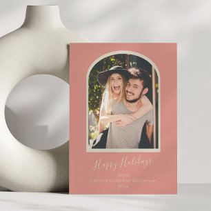 Cartes Pour Fêtes Annuelles Minimaliste Moderne Arch Photo Terracotta Personna