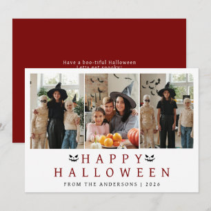 Cartes Pour Fêtes Annuelles Minimaliste moderne Éffrayant Happy Halloween 3 Ph