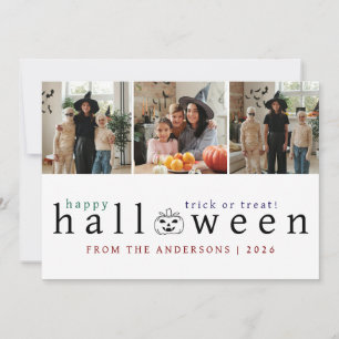 Cartes Pour Fêtes Annuelles Minimaliste moderne Éffrayant Happy Halloween 3 Ph