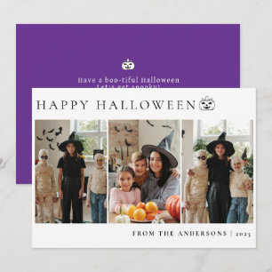Cartes Pour Fêtes Annuelles Minimaliste moderne Éffrayant Happy Halloween 3 Ph