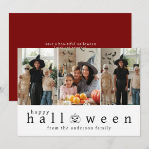Cartes Pour Fêtes Annuelles Minimaliste moderne Éffrayant Happy Halloween 3 Ph