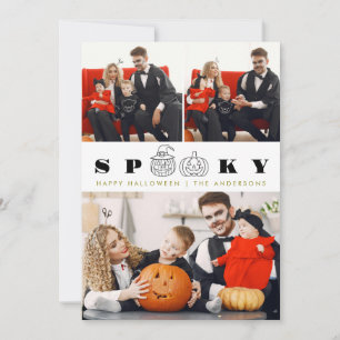 Cartes Pour Fêtes Annuelles Minimaliste moderne Éffrayant Happy Halloween 3 Ph