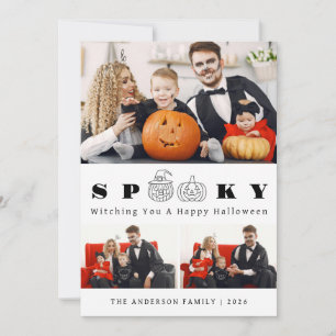 Cartes Pour Fêtes Annuelles Minimaliste moderne Éffrayant Happy Halloween 3 Ph