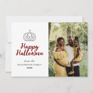 Cartes Pour Fêtes Annuelles Minimaliste moderne Éffrayant Joyeux Halloween 1 P