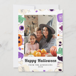 Cartes Pour Fêtes Annuelles Minimaliste moderne Éffrayant Joyeux Halloween 1 P