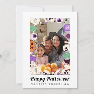 Cartes Pour Fêtes Annuelles Minimaliste moderne Éffrayant Joyeux Halloween 1 P