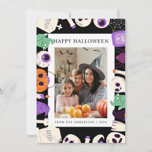 Cartes Pour Fêtes Annuelles Minimaliste moderne Éffrayant Joyeux Halloween 1 P