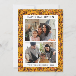 Cartes Pour Fêtes Annuelles Minimaliste moderne Éffrayant Joyeux Halloween 2 P