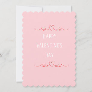 Cartes Pour Fêtes Annuelles Minimaliste moderne rose-blanc personnalisé