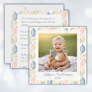 Cartes Pour Fêtes Annuelles Minimaliste Noël Photo Personnalisée Pastel