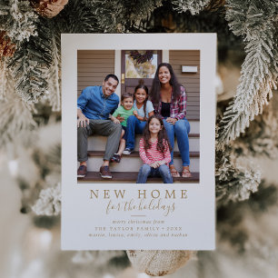 Cartes Pour Fêtes Annuelles Minimaliste Or Nouvelle Maison Pour Les Vacances P