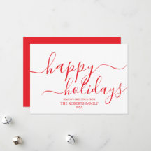 Minimaliste Red Happy Holidays Typographie élégant