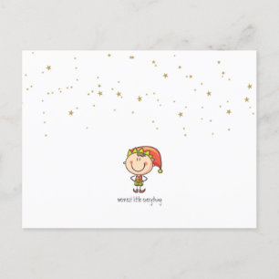 Cartes Pour Fêtes Annuelles Minimaliste Simple Petit Elfe de Noël Joyeux