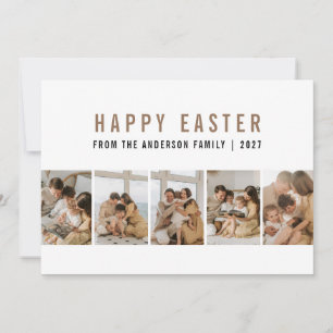 Cartes Pour Fêtes Annuelles Minimaliste Terreux 5 Photo Collage Joyeuses Pâque