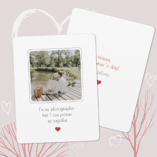 Cartes Pour Fêtes Annuelles Minimalistist Valentine's Day Heart Photo