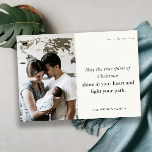 Cartes Pour Fêtes Annuelles Minimum 1 Photo Black & White Christmas Spirit