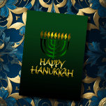 Cartes Pour Fêtes Annuelles Minorah doré foncé Flames Happy Hanoukka Card<br><div class="desc">Des objets de vacances à thème conçus par Umua. Imprimé et expédié par Zazzle ou ses filiales.</div>
