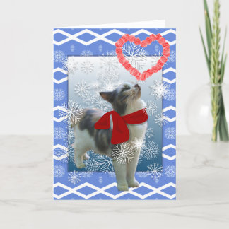 Cartes Pour Fêtes Annuelles Minou de neige, Valentine