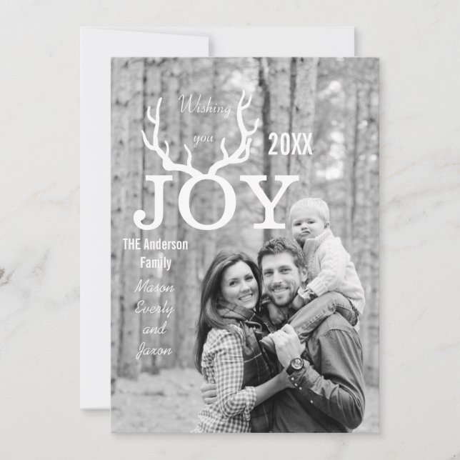 Cartes Pour Fêtes Annuelles Mint Joy Deer Antler Fête Noël (Devant)