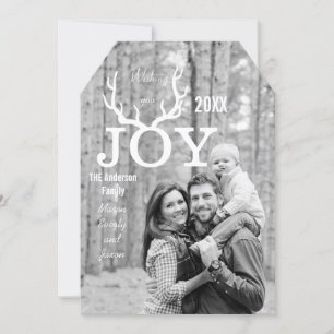 Cartes Pour Fêtes Annuelles Mint Joy Deer Antler Fête Noël