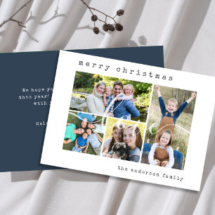 Cartes Pour Fêtes Annuelles Minuscule élégant 4 Photo de famille Noël