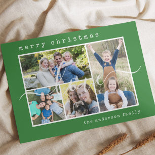 Cartes Pour Fêtes Annuelles Minuscule élégant 4 Photo de famille Noël
