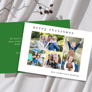 Cartes Pour Fêtes Annuelles Minuscule élégant 4 Photo de famille Noël