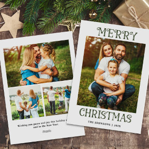 Cartes Pour Fêtes Annuelles Minuscule Gras Noël Famille Photos de vacances