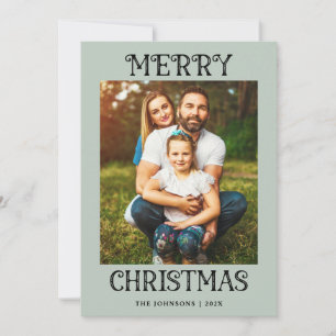 Cartes Pour Fêtes Annuelles Minuscule Gras Noël Famille Photos de vacances