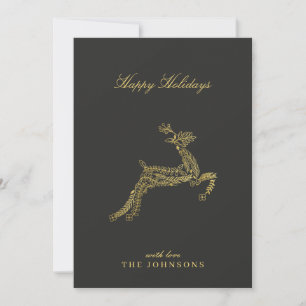 Cartes Pour Fêtes Annuelles Minuscule moderne Moody Chocolat Or Noël