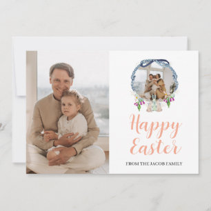 Cartes Pour Fêtes Annuelles Minuscule photo de famille de Pâques florales