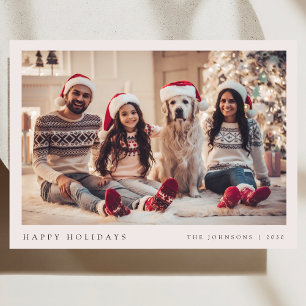 Cartes Pour Fêtes Annuelles Minuscule photo de Noël moderne Portrait de famill