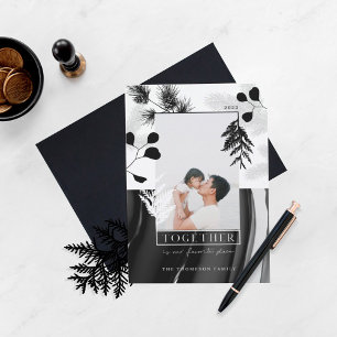 Cartes Pour Fêtes Annuelles Minuscule photo de style japonais de Noël monochro