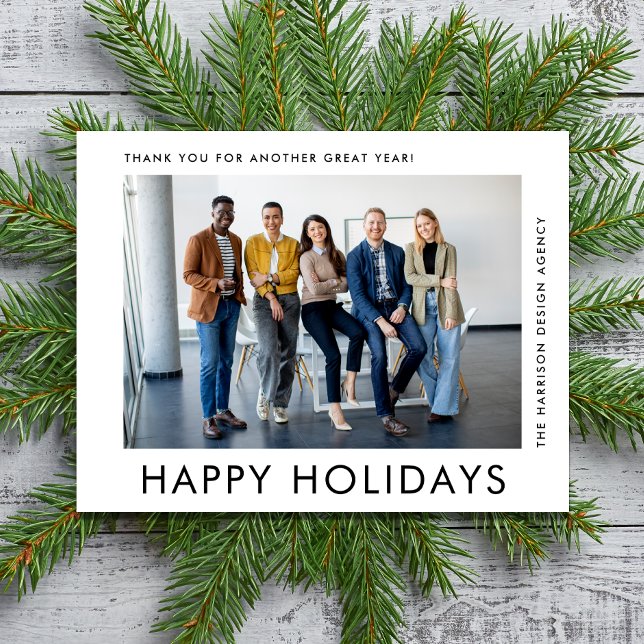 Cartes Pour Fêtes Annuelles Minuscule photo d'entreprise moderne Noël d'entrep (Créateur téléchargé)