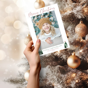 Cartes Pour Fêtes Annuelles Minuscule Pink Trees de Noël Photo