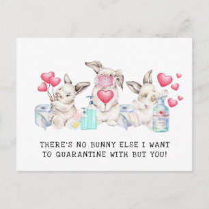 Cartes Pour Fêtes Annuelles Mis en quarantaine avec vous Adorables lapins de