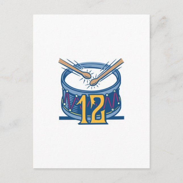 Cartes Pour Fêtes Annuelles Mise en tambour de douze batteurs (Devant)