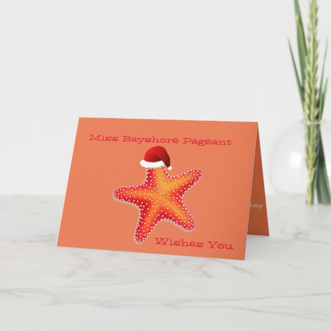 Cartes Pour Fêtes Annuelles Miss America Christmas Card Starfish Nom personnal (Devant)
