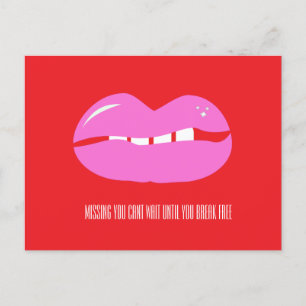 Cartes Pour Fêtes Annuelles Miss You Pink Lips Prison longue distance