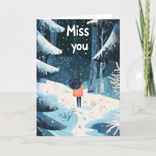 Cartes Pour Fêtes Annuelles Miss You Winter Landcape