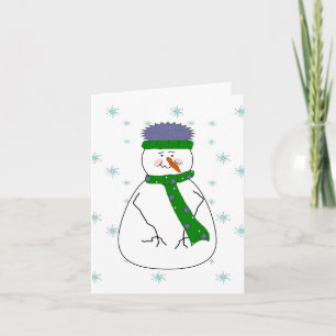 Cartes Pour Fêtes Annuelles Mister Snowman neige Whimsical Primitive Art