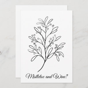 Cartes Pour Fêtes Annuelles Mistletoe et vin, votre place ou la mienne ?