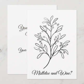 Cartes Pour Fêtes Annuelles Mistletoe et vin, votre place ou la mienne ?