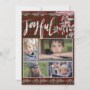 Cartes Pour Fêtes Annuelles Mistletoe gris rouge vert Noël Joyeux